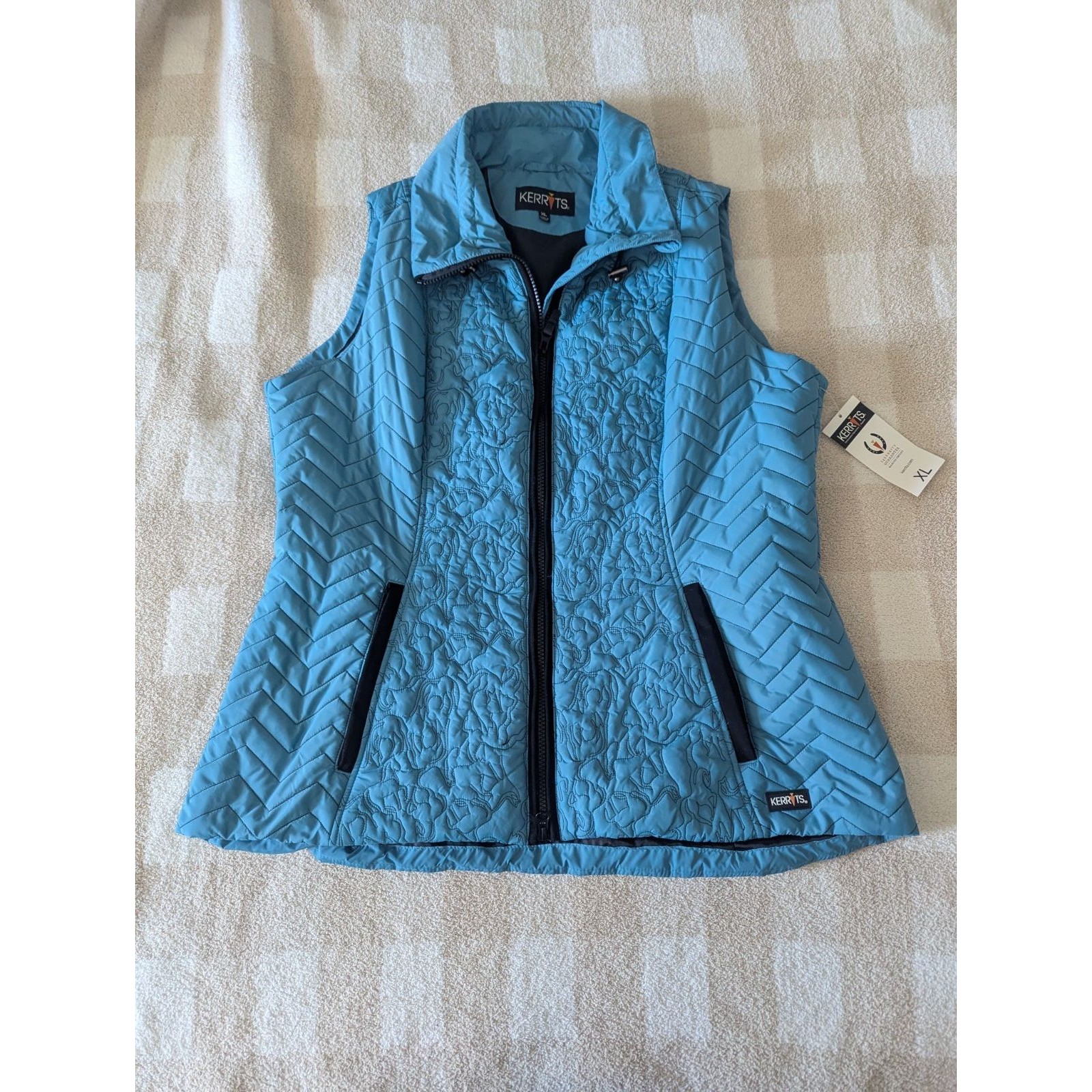 Kerrits Horseplay Quilted Vest Size Xl Nwt Blue Denim Equestrian Puffer Vest 405